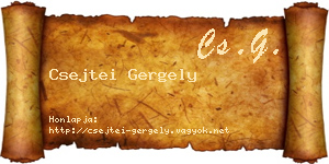 Csejtei Gergely névjegykártya